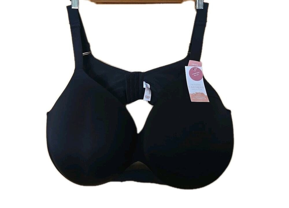Cacique Lightly Lined Full Coverage Sz 48DDD New! Black Color
